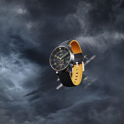 AVI-8 Hawker Typhoon Baldwin Automatic Leather Strap Cool Black Dial AV-4119-01 Men's Watch