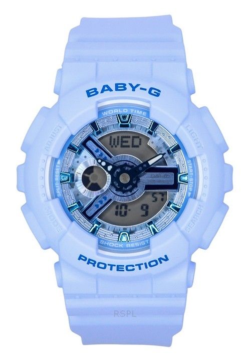 Casio Baby-G Analog Digital Blue Resin Strap Blue Dial Quartz BA-110YK-2A 100M Women's Watch