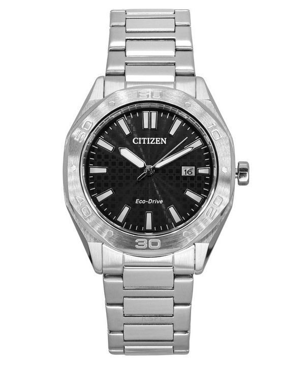 Citizen Eco-Drive Stainless Steel Black Dial BM7630-80E 100M Men's Watch