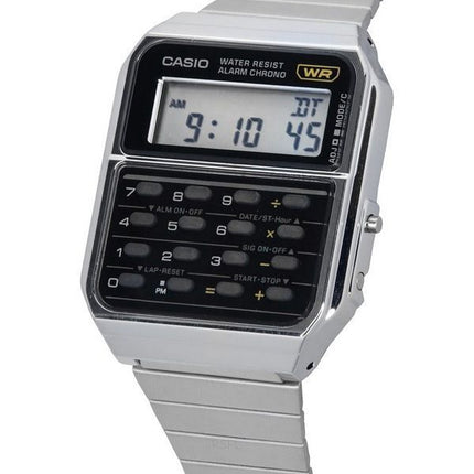 Casio Vintage Digital Calculator Stainless Steel Quartz CA-500WE-1A Mens Watch