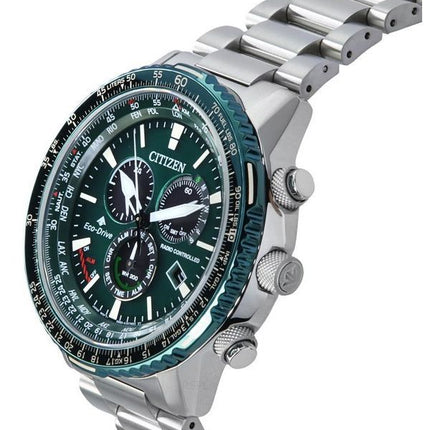 Citizen Promaster Sky A-T Radio Controlled Chronograph Green Dial Eco-Drive Divers CB5004-59W 200M Mens Watch