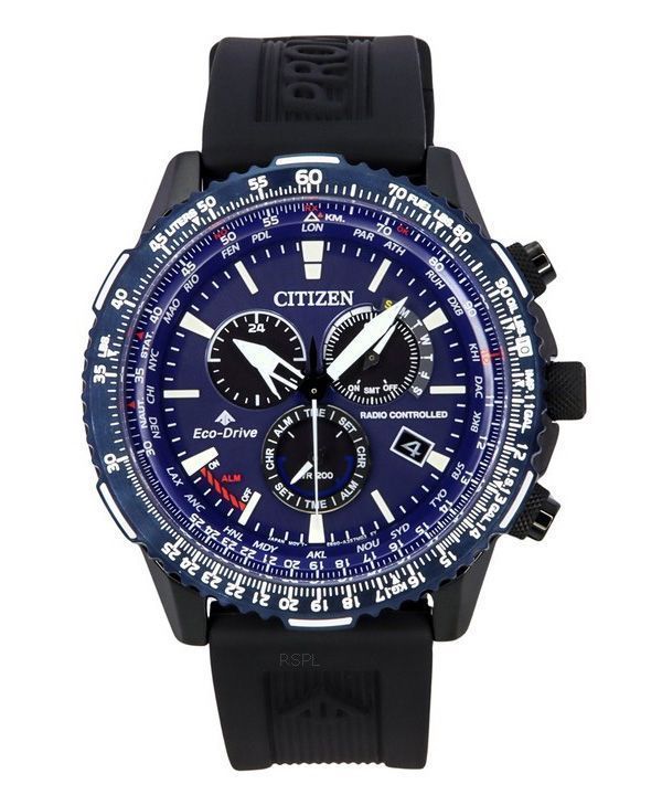 Citizen Promaster Sky A-T Radio Controlled Chronograph Blue Dial Eco-Drive Divers CB5006-02L 200M Mens Watch