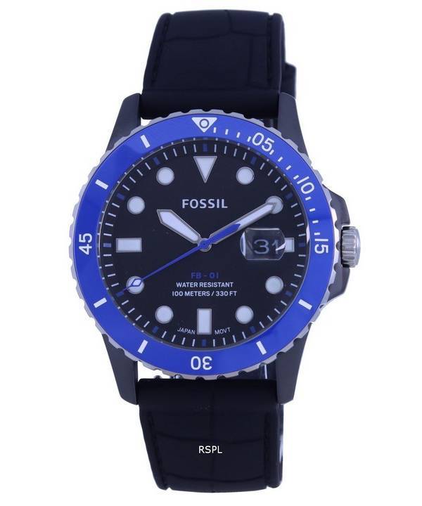 Fossil JFB-01 Black Dial Silicon Strap Quartz CE5023 100M Mens Watch