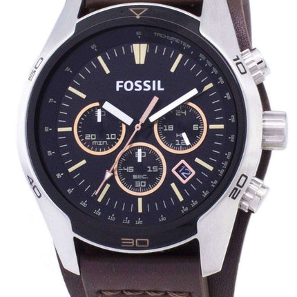 Fossil Coachman Chronograph Black Dial Brown Leather CH2891 Mens Watch