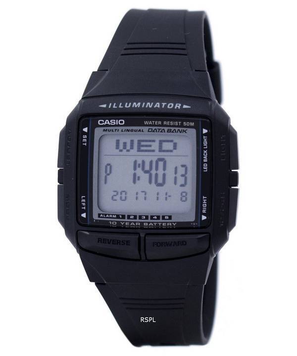 Casio Illuminator Multi-lingual Databank Dual Time Digital DB-36-1AV Men's Watch