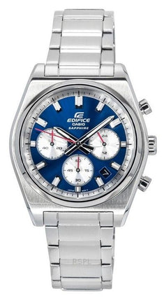 Casio Edifice Analog Chronograph Stainless Steel Blue Dial Quartz EFB-730D-2AV 100M Men's Watch