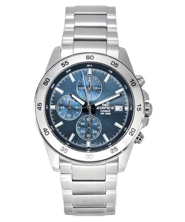 Casio Edifice Analog Standard Chronograph Stainless Steel Blue Dial Quartz EFR-526D-2A 100M Men's Watch