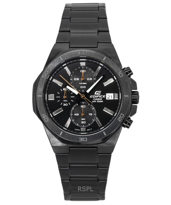 Casio Edifice Standard Analog Chronograph Stainless Steel Black Dial Quartz EFV-640DC-1AV 100M Men's Watch