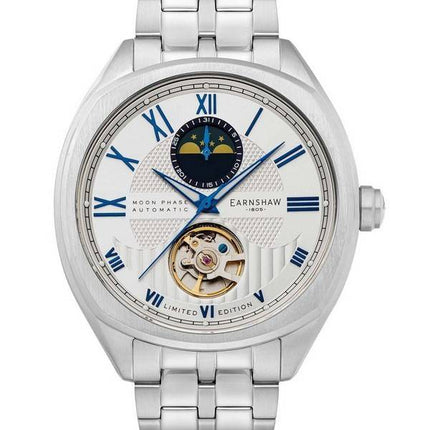 Thomas Earnshaw Peel Limited Edition Moon Phase Silver Sky Open Heart Dial Automatic ES-8206-44 Mens Watch