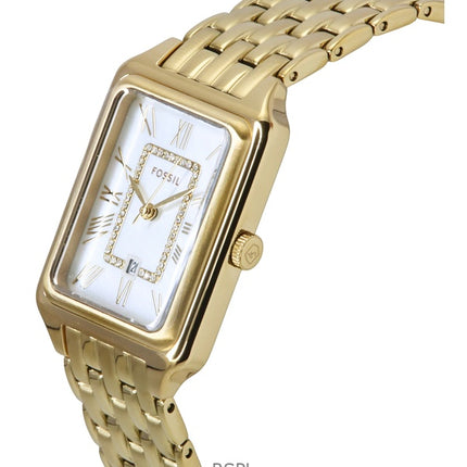 Fossil Raquel Gold Tone Stainless Steel White Mother Of Pearl Dial Quartz ES5304 Women's Watch