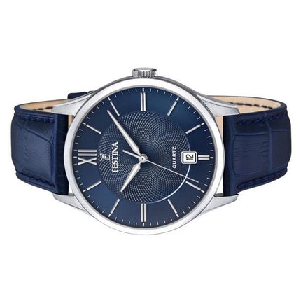 Festina Classics Leather Strap Blue Dial Quartz F20426-2 100M Men's Watch