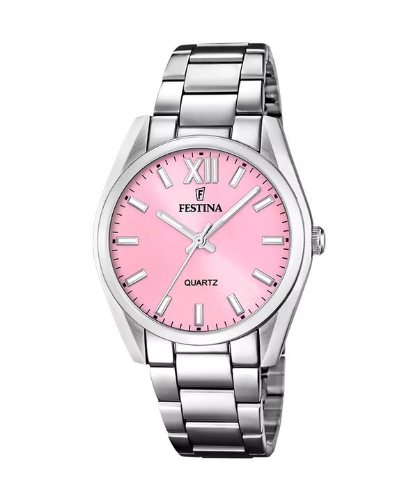 Festina Boyfriend Stainless Steel Pink Dial Quartz F20622-M Women's Watch