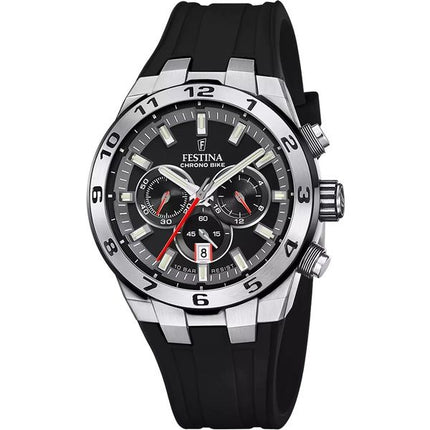 Festina Chrono Bike Rubber Strap Black Dial Quartz F20671-6 100M Men's Watch