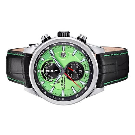 Festina Timeless Chronograph Leather Strap Green Dial Quartz F20695-3 100M Men's Watch