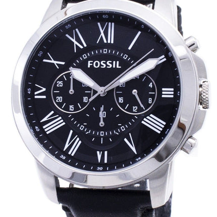 Fossil Grant Chronograph Black Leather Strap FS4812 Mens Watch