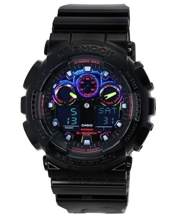 Casio G-Shock Quartz Sports GA-100RGB-1A GA100RGB-1 Men's Watch