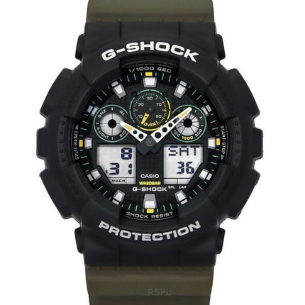 Casio G-Shock Analog Digital Resin Strap Black Dial Quartz GA-100TU-1A3 200M Men's Watch