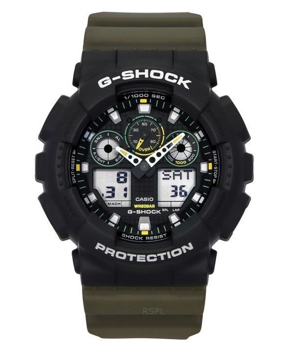 Casio G-Shock Analog Digital Resin Strap Black Dial Quartz GA-100TU-1A3 200M Men's Watch