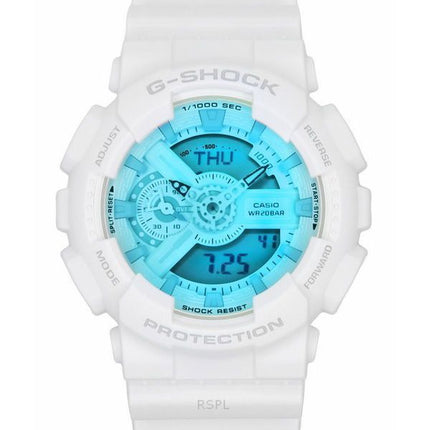 Casio G-Shock Analog Digital White Resin Strap Multicolor Dial Quartz GA-110TL-7A 200M Men's Watch