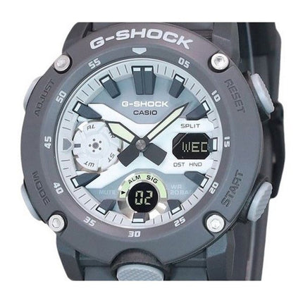 Casio G-Shock Hidden Glow Series Analog Digital Resin Strap Grey Dial Quartz GA-2000HD-8A 200M Mens Watch