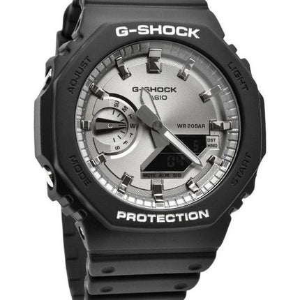 Casio G-Shock Analog Digital Black And Silver Color Resin Strap Quartz GA-2100SB-1A 200M Mens Watch