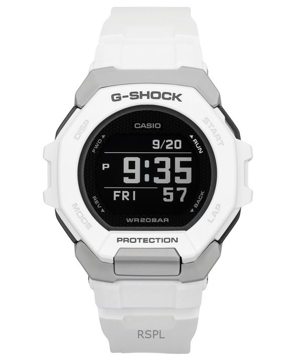 Casio G-Shock G-Squad Digital Smartphone Link White Bio-Based Resin Quartz GBD-300-7 200M Men's Watch