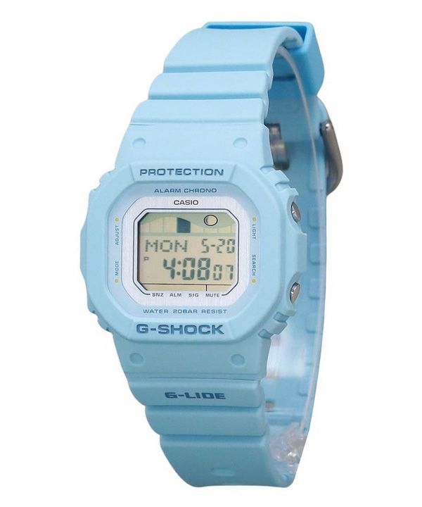 Casio G-Shock G-Lide Digital Light Blue Bio Based Resin Strap Quartz GLX-S5600-2 200M Womens Watch