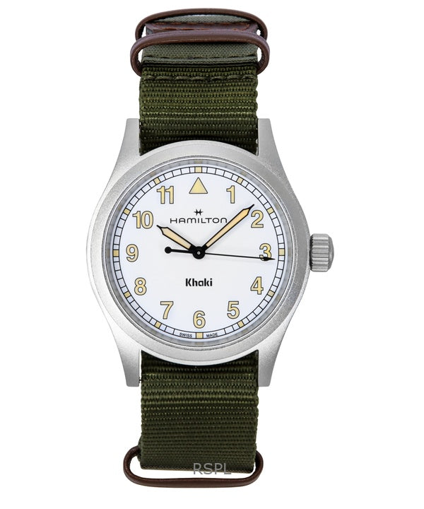 Hamilton Khaki Field Textile Strap White Dial Quartz H69401910 Unisex Watch