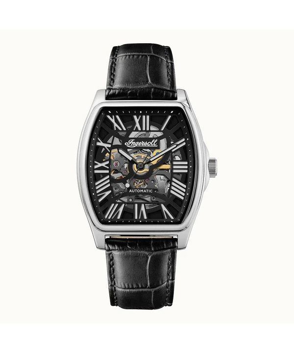 Ingersoll The California Leather Strap Skeleton Black Dial Automatic I14202 Men's Watch