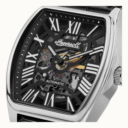 Ingersoll The California Leather Strap Skeleton Black Dial Automatic I14202 Men's Watch