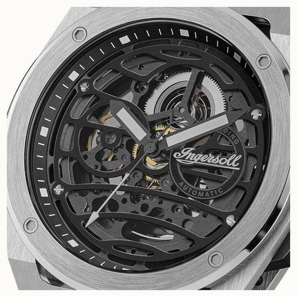 Ingersoll The Springfield Stainless Steel Black Skeleton Dial Automatic I15203 Men's Watch