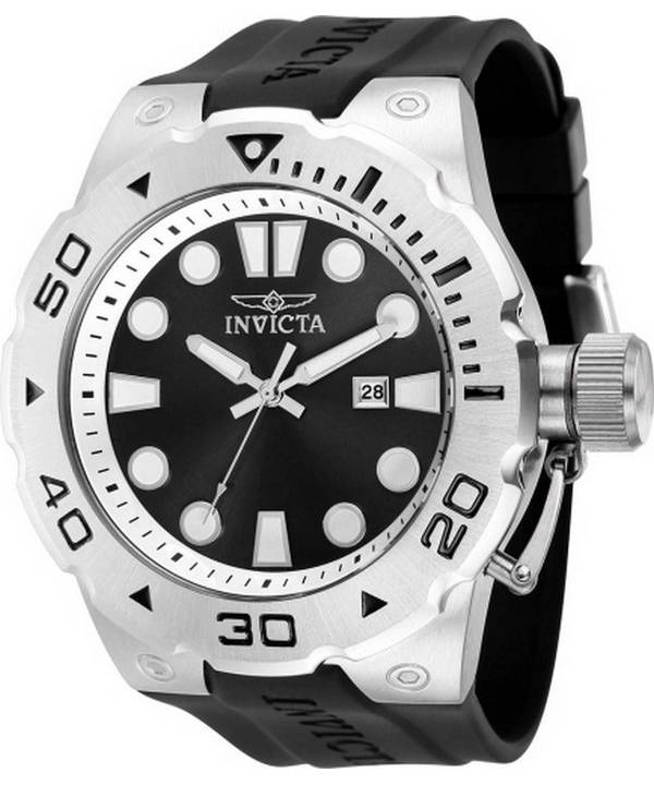 Invicta Pro Diver Silicone Black Dial Quartz 36996 100M Men's Watch