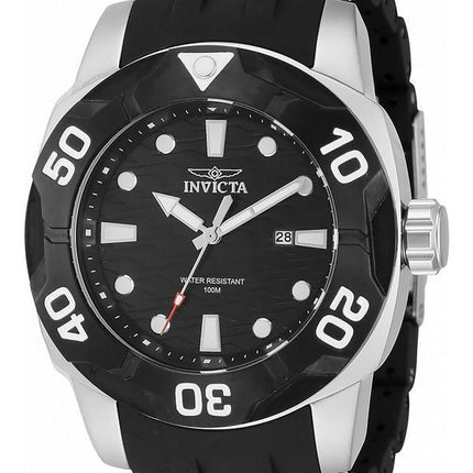 Invicta Sea Spider Stainless Steel And Polyurethane Strap Black Dial Quartz 44116 100M Men's Watch