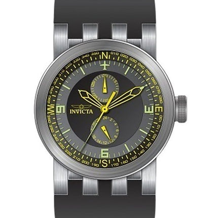 Invicta DNA Silicone Strap Grey And Black Multifunction Dial Quartz 44225 100M Mens Watch