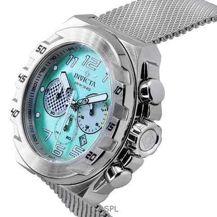 Invicta Racing Stainless Steel Turquoise Dial Quartz 47202 Men's Watch