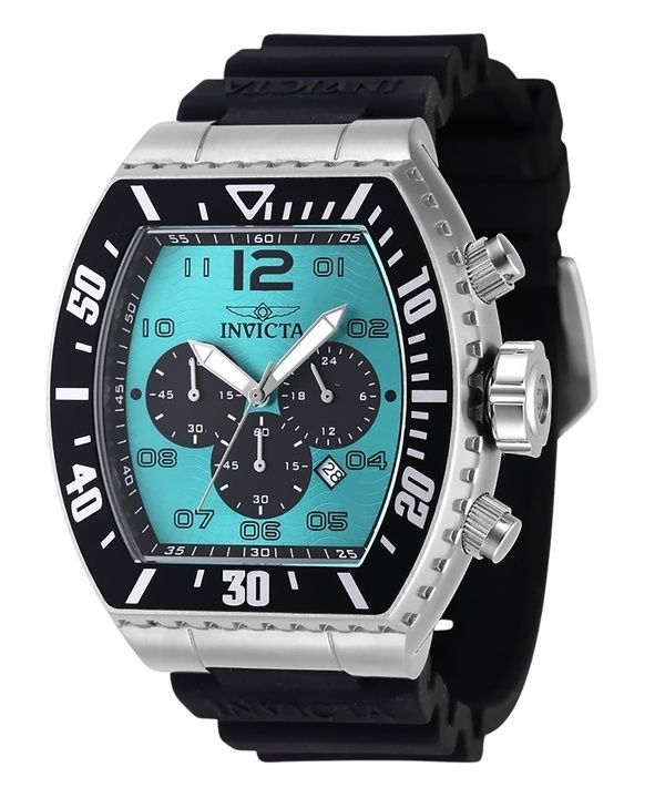 Invicta Pro Diver Chronograph Silicone Strap Turquoise Dial Quartz 47285 100M Mens Watch