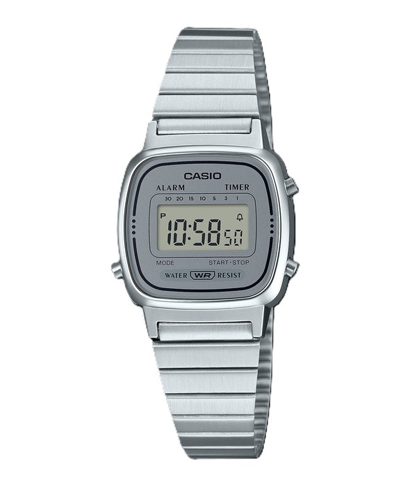 Casio Digital Stainless Steel Alarm Timer LA670WA-7DF LA670WA-7 Womens Watch