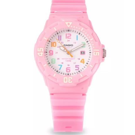 Casio Pink Resin Strap LRW-200H-4B2VDF LRW-200H-4B2V Womens Watch