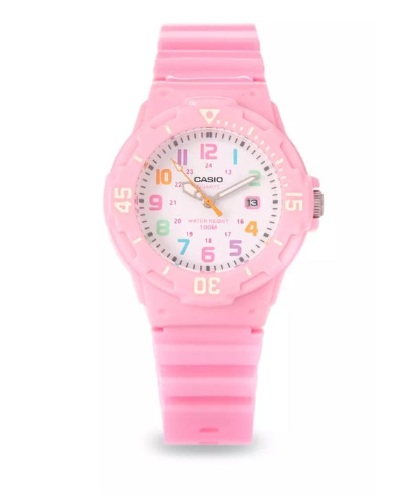 Casio Pink Resin Strap LRW-200H-4B2VDF LRW-200H-4B2V Womens Watch