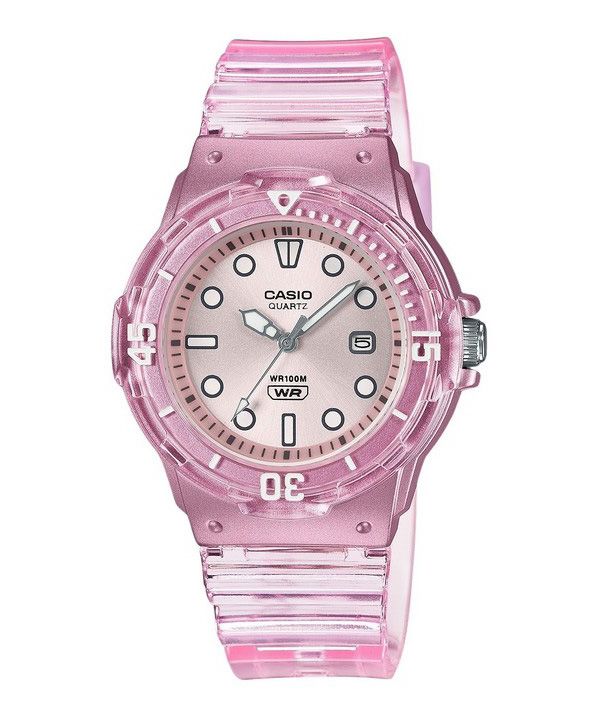 Casio POP Analog Resin Strap Silver Dial Translucent Quartz LRW-200HS-4EV 100M Womens Watch