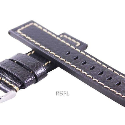 Black Ratio Brand Leather Strap 22mm For SKX007, SKX009, SKX011, SRP497, SRP641