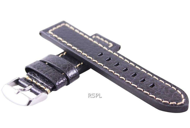 Black Ratio Brand Leather Strap 22mm For SKX007, SKX009, SKX011, SRP497, SRP641