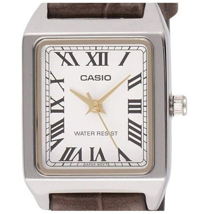 Casio Standard Analog Chrome Plated Leather Strap White Dial Quartz LTP-V007L-7B2 Women's Watch