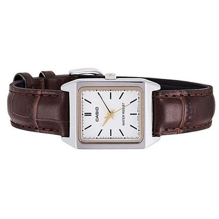 Casio Standard Analog Leather Strap White Dial Quartz LTP-V007L-7E2 Womens Watch