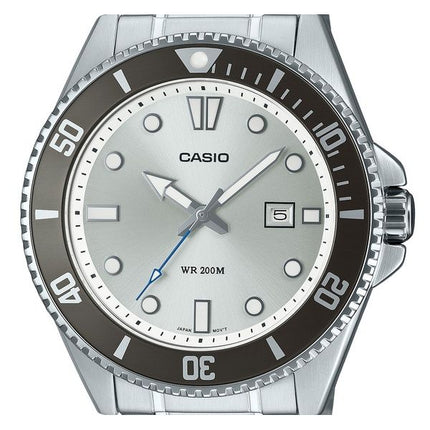 Casio Standard Analog Stainless Steel Silver Dial Quartz MDV-107D-7AV 200M Men's Watch