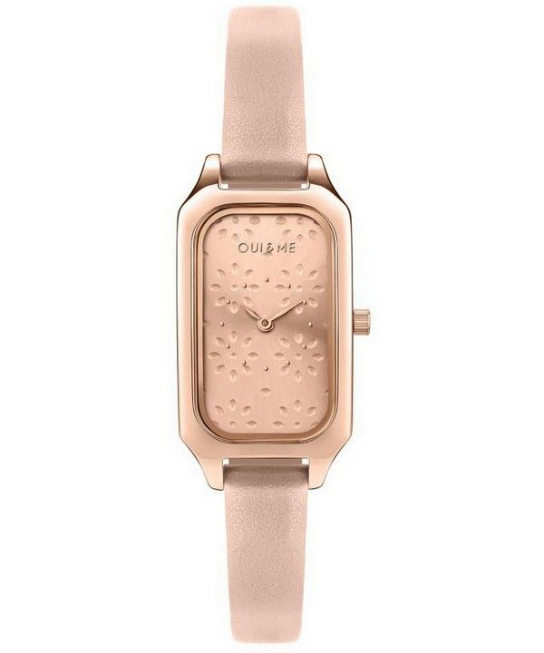 Oui & Me Finette Rose Gold Sunray Dial Leather Strap Quartz ME010162 Women's Watch