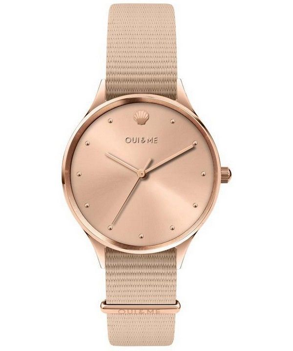 Oui & Me Petite Bichette Rose Gold Sunray Dial Nylon Strap Quartz ME010199 Women's Watch