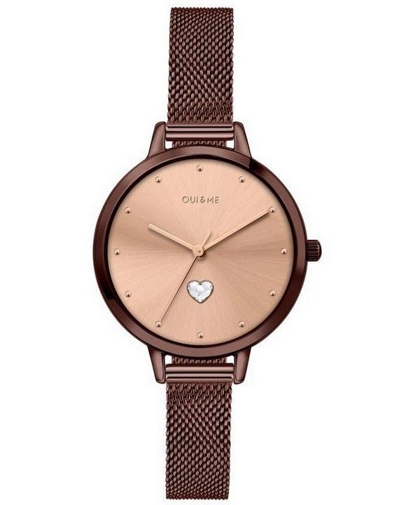 Oui & Me Petite Amourette Rose Gold Sunray Dial Stainless Steel Quartz ME010221 Women's Watch