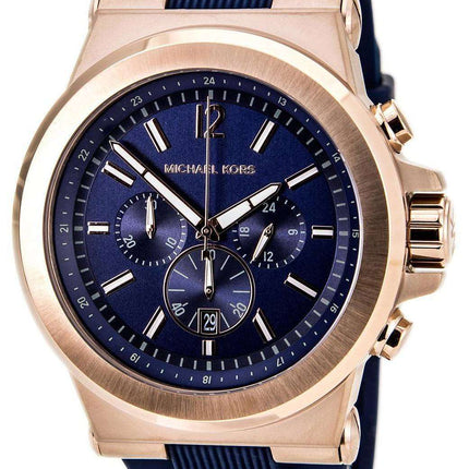 Michael Kors Chronograph Dylan Navy Silicone Strap MK8295 Mens Watch