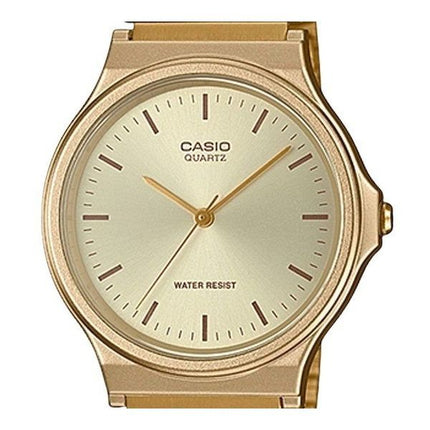 Casio Analog Gold Tone Stainless Steel Champagne Dial Quartz MQ-24G-9E Men's Watch